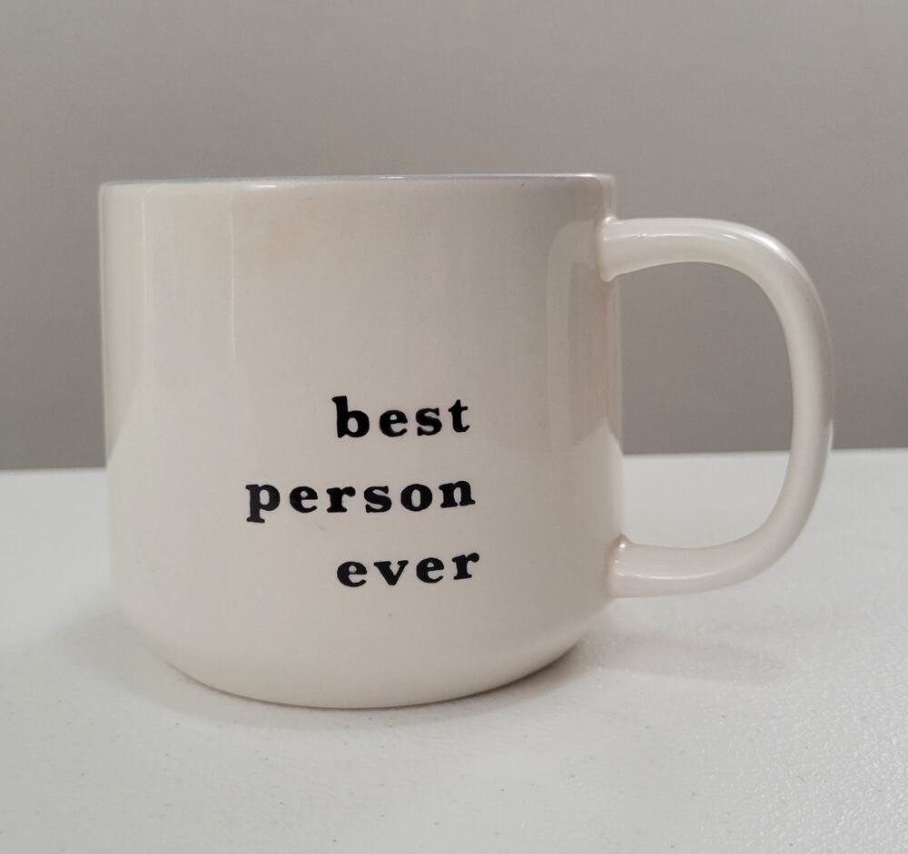 Threshold Best Person Ever Coffee Mug Cream Blue Interior Stoneware Target